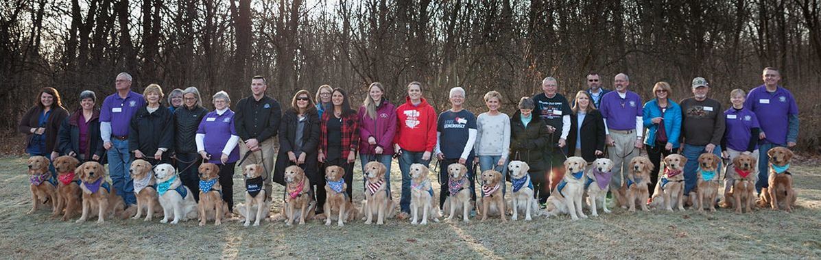 golden retriever comfort dogs and their new handlers